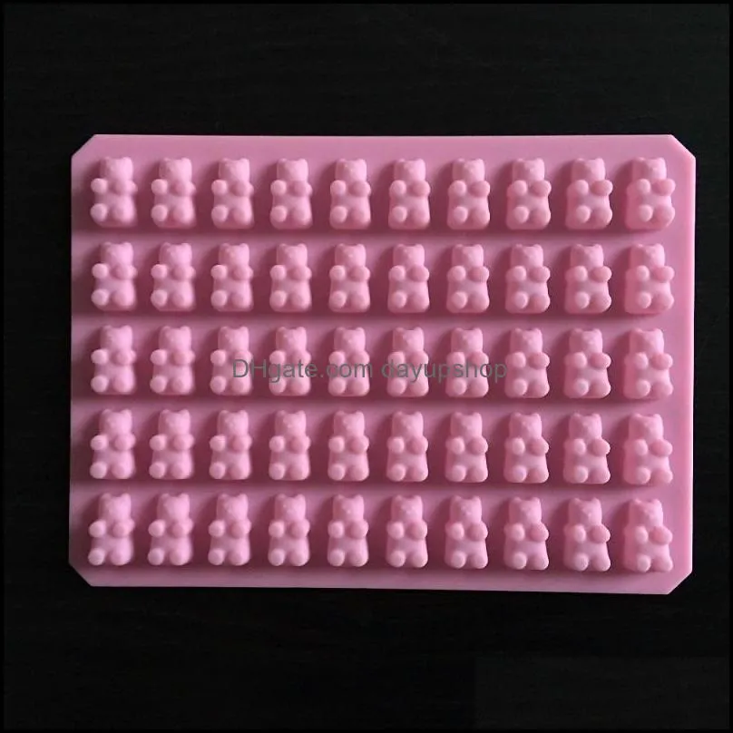 Practical Cute Gummy Bear 50 Cavity Silicone Tray Make Chocolate Candy Ice Jelly Mold DIY Children Cake Tools Wholesale D0026-1