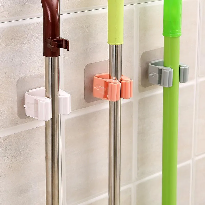 Ganci Guide Porta scopino Accessori per il bagno Scaffale a parete Organizzatore Gancio Porta scopa Appendiabiti dietro le porte/sulle pareti Strumento per riporre la cucina