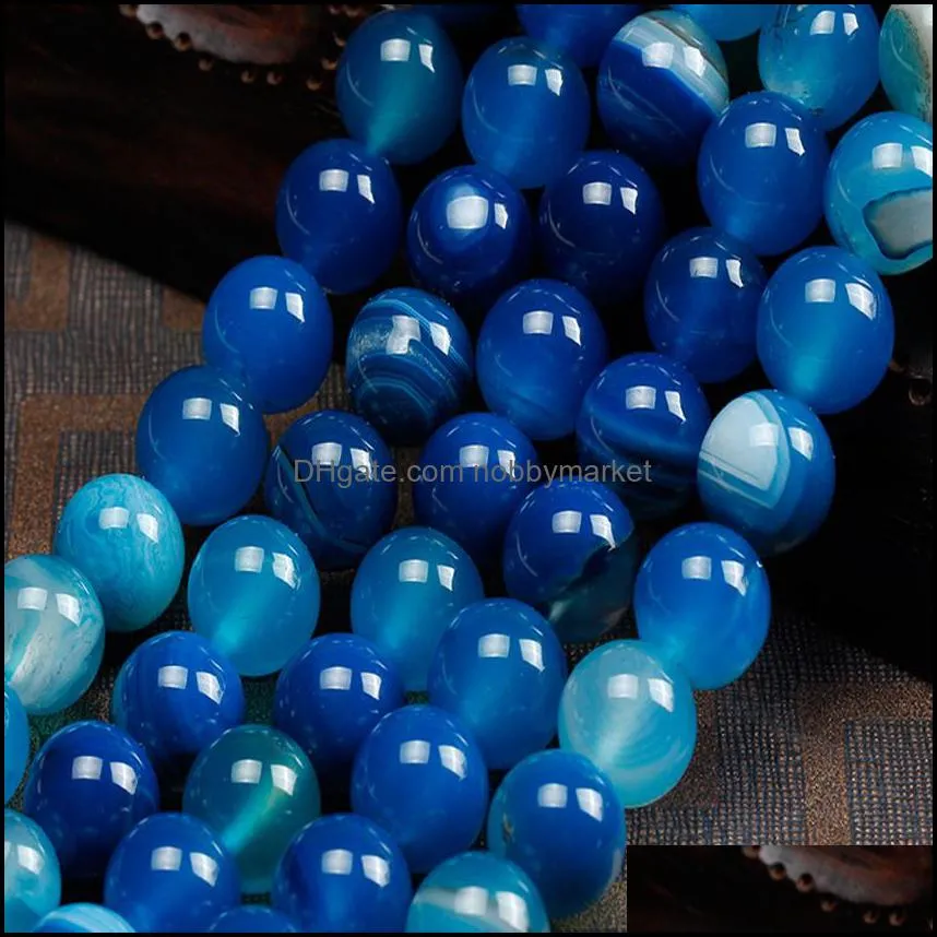 8mm Natural Color Stripe Agate Beads Round Stone Beads For Jewelry Making DIY Bracelet Necklace Onyx Bead