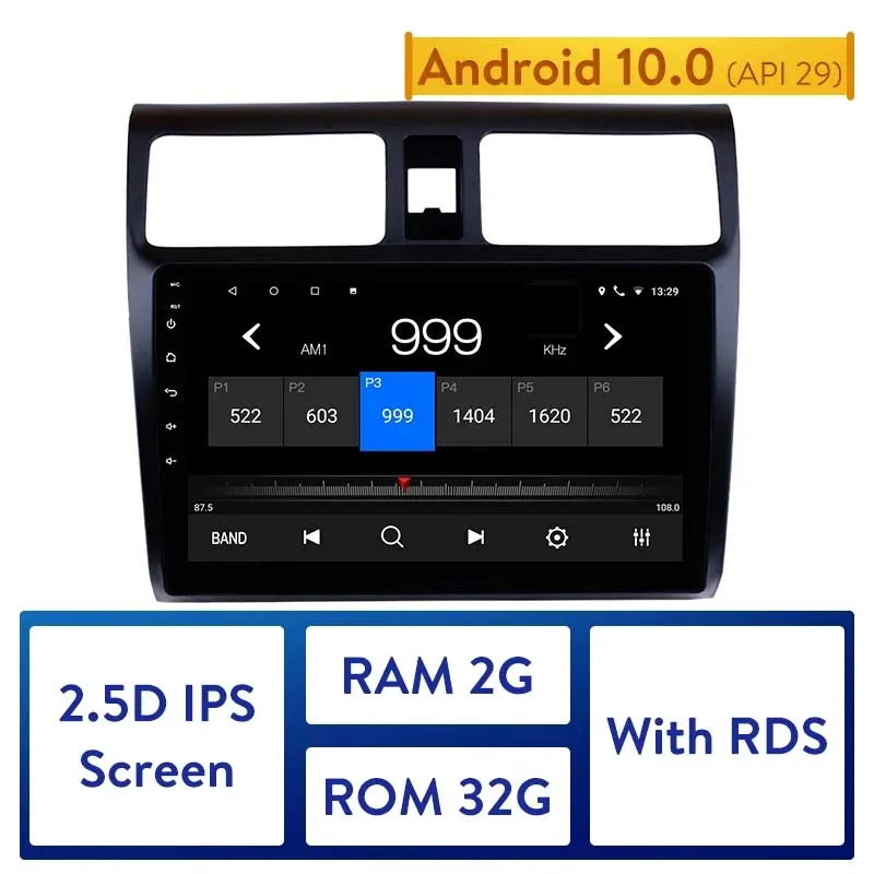10.1 "Carro DVD Multimedia Player para 2005-2010 Suzuki Swift Android 10.0 HD Touch Screen GPS Navegação