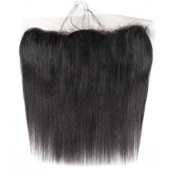 HD Lace Frontal droit brésilien 100% cheveux humains 13X4 fermeture en dentelle transparente avec des cheveux de bébé noeuds blanchis partie libre couleur naturelle
