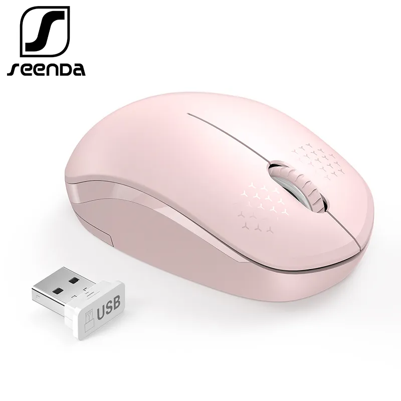 SeenDa 2.4G Inalámbrico Laptop Desktop Silent s Portable Mute Mice Notebook Mini Mouse Computer 1600 DPI Mause