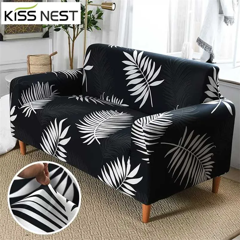 Elastic Sofa Cover Printed L Shape Corner With Armrest 1 2 3 4 Seater for Living Room Chaise Longue Sectional Couch 211102