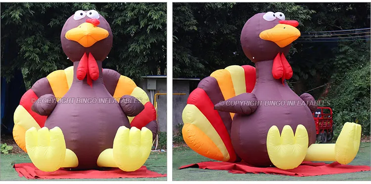 6x3x3.7M Height Outdoor Giant Inflatable Turkey Cartoon Model with Air ...