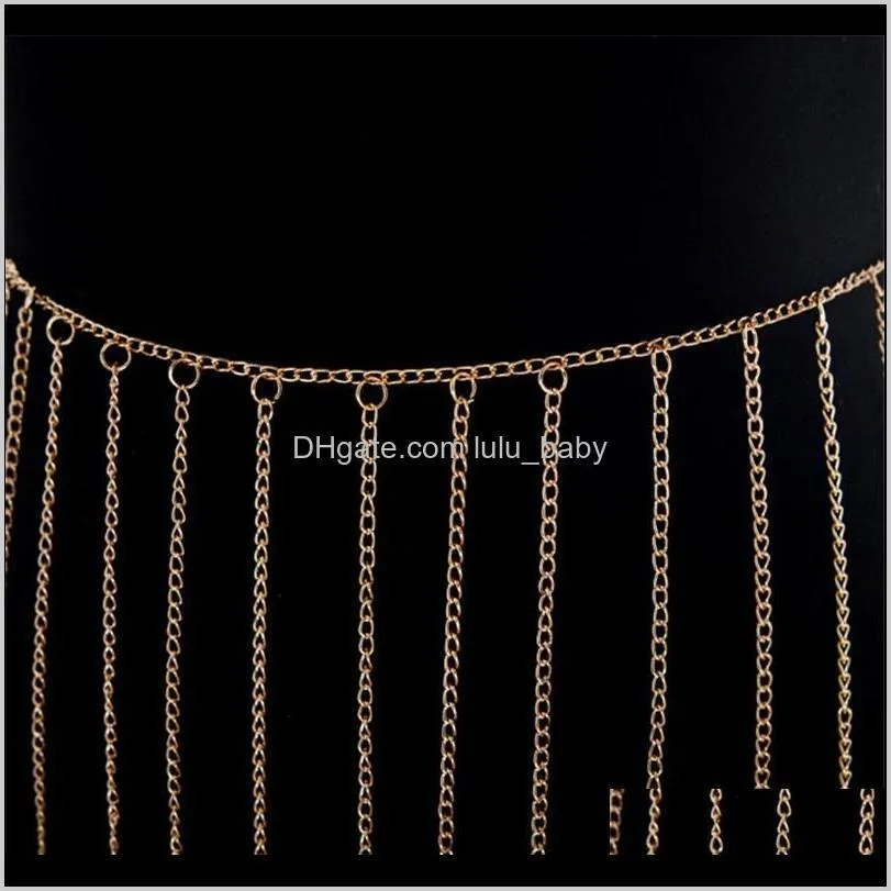 new women girl sexy tassels gold and silver simple waist chain sweet belly chains aolly golden personality body waist chain jewelry