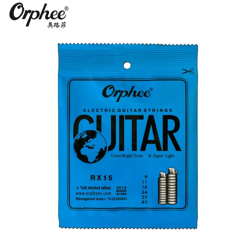 Orphee RX15 009-042 일렉트릭 기타 문자열 니켈 합금 문자열 슈퍼 라이트 텐션 기타 액세서리