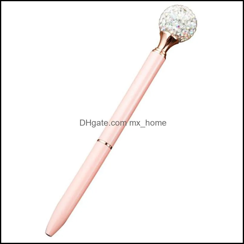 Big crystal diamond ball Ballpoint Pens School Office Supplies Signature Metal Pen Student Gift 20 colors can customize your logo