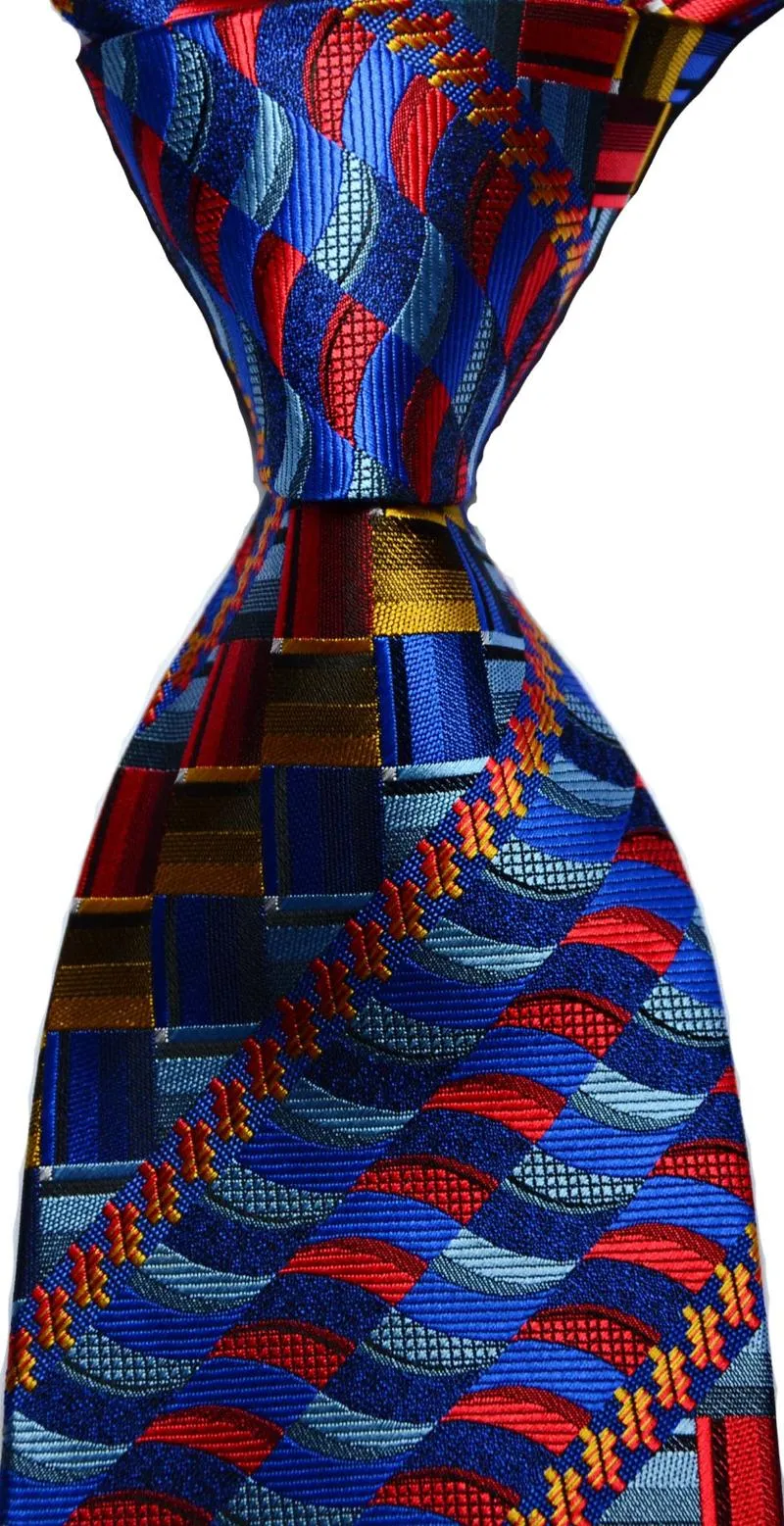 Bow Ties Men's Plaid Tie 100% Silk Blue Red Green Jacquard Party Wedding Woven Fashion Designers Necktie