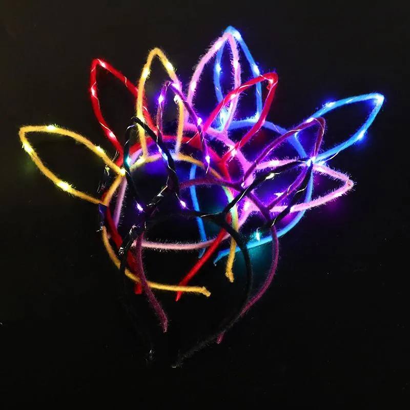 LED Gadget dessin animé créatif LED brillant chat oreille bandeau Festival fête femmes fille clignotant bandeau bâtons Halloween cadeaux de Noël 2023