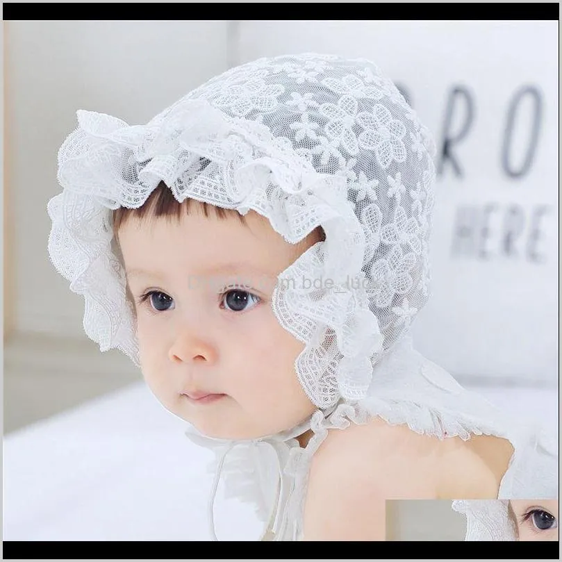 New Cute Lace Bonnet Baby Hat Photo Props Flower Summer Baby Accessories Girl Sun Hat Breathable Cotton Infant Bonnet Caps H863S