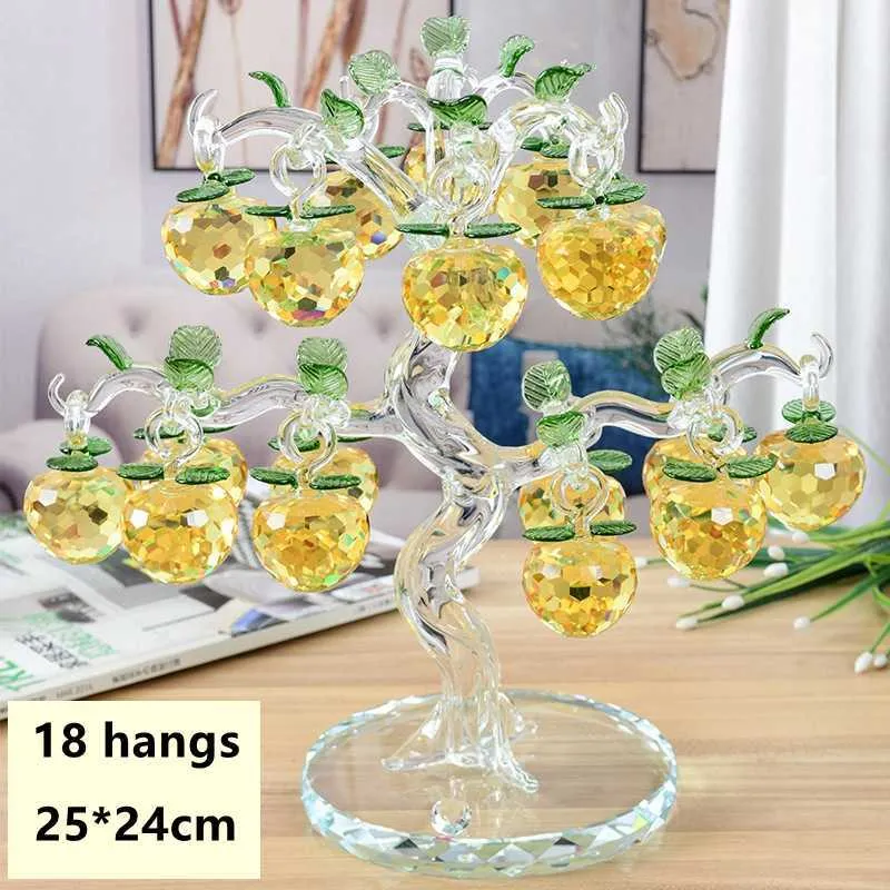 36個の美しいガラスクリスタルりんごの木の36個のFengshuiの工芸品の