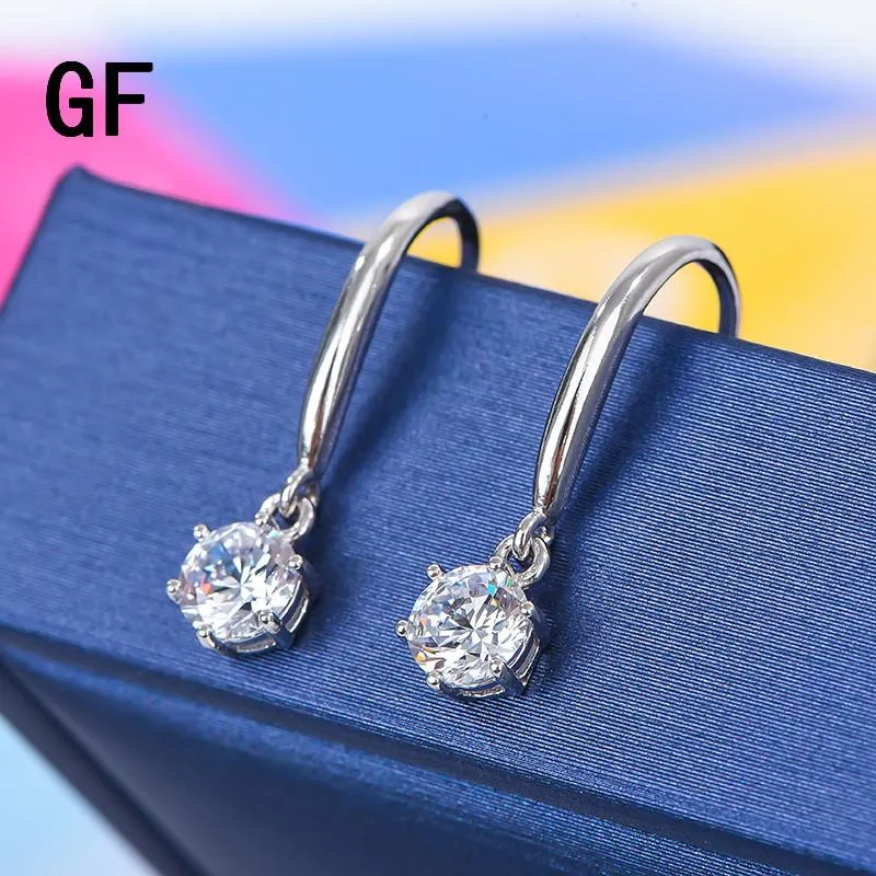 Dangle Chandelier 925 Prata Passado Diamante Test Mossanite Ear Ganchos Perfeitos Cut 0.5ct D Cor VVS1 Noivado Noivado Gota de Noivado para W