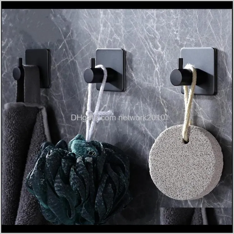 stainless steel wall hooks hanger waterproof strong adhesive hooks kitchen bathroom shower wall rustproof towel hat hook