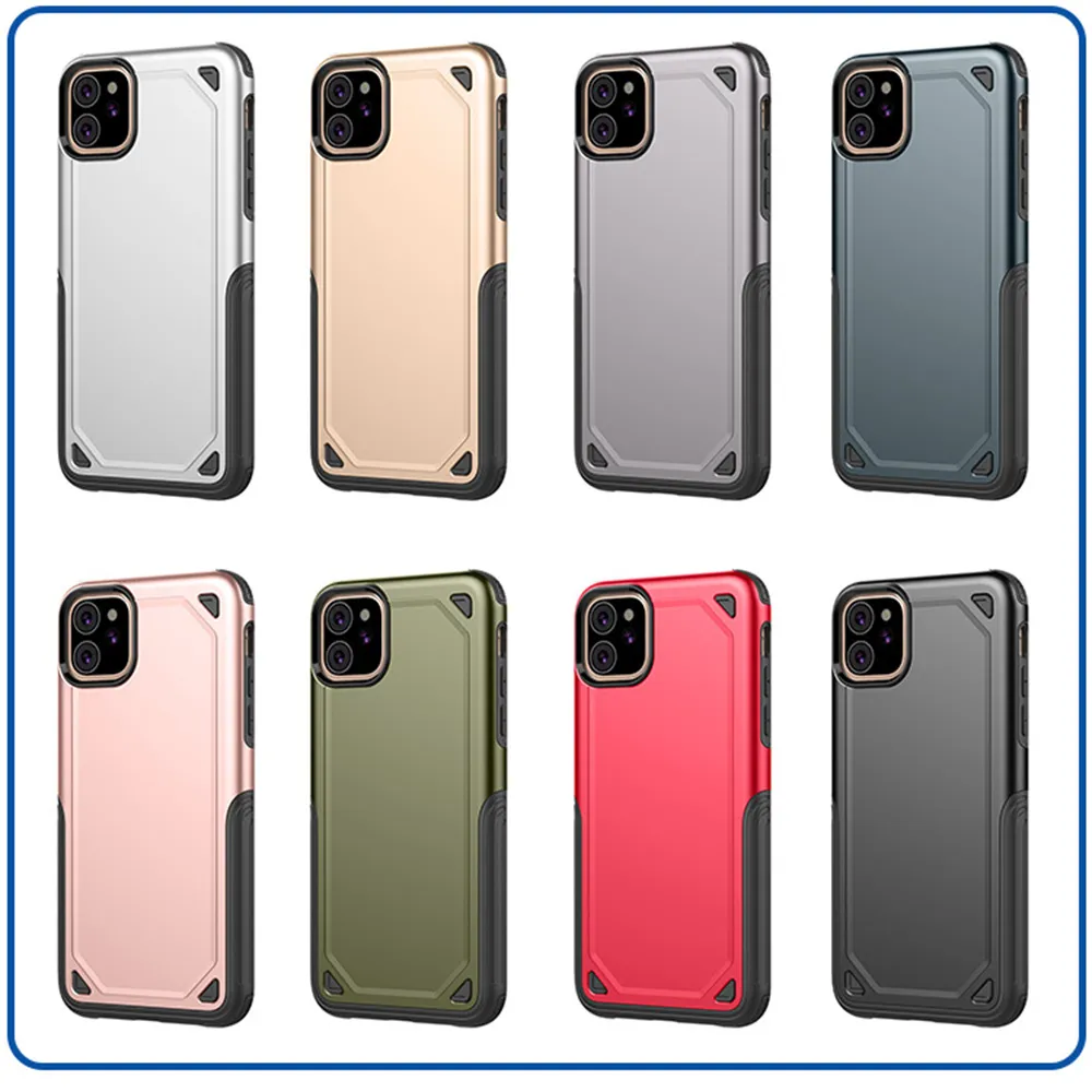Casos de telefone celular de armadura híbrida de 2 em 1 Casos de choque robustos para iPhone 12 11 Pro Max 8 7 6s Plus Samsung S10 S20 S11