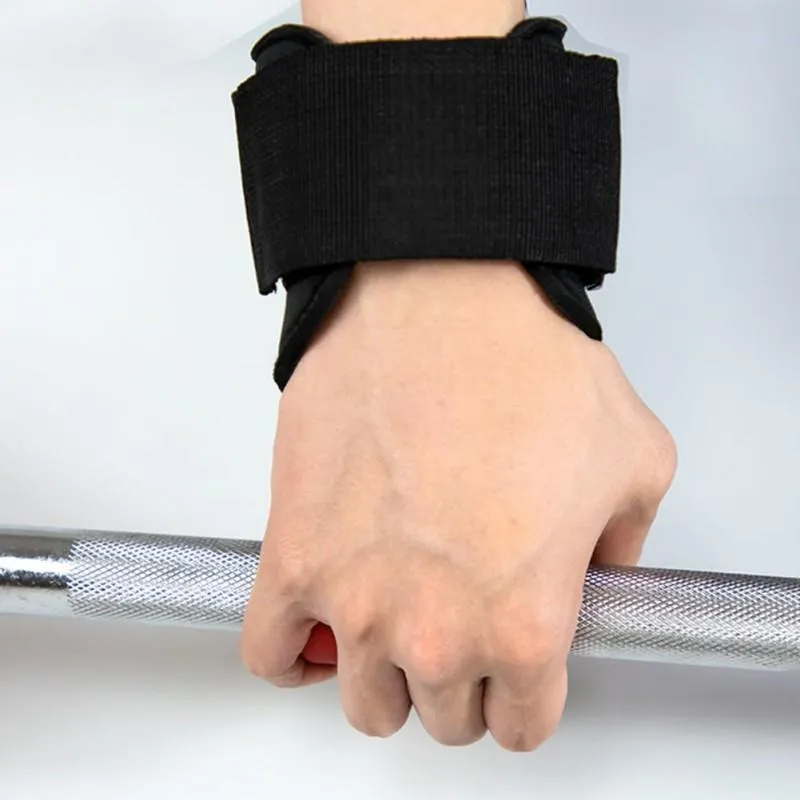 Handledsstöd 1pcs Weightlifting Power Hook Justerbar Grip Strap Gym PowerLifting Training Pull-Up Assist Belt