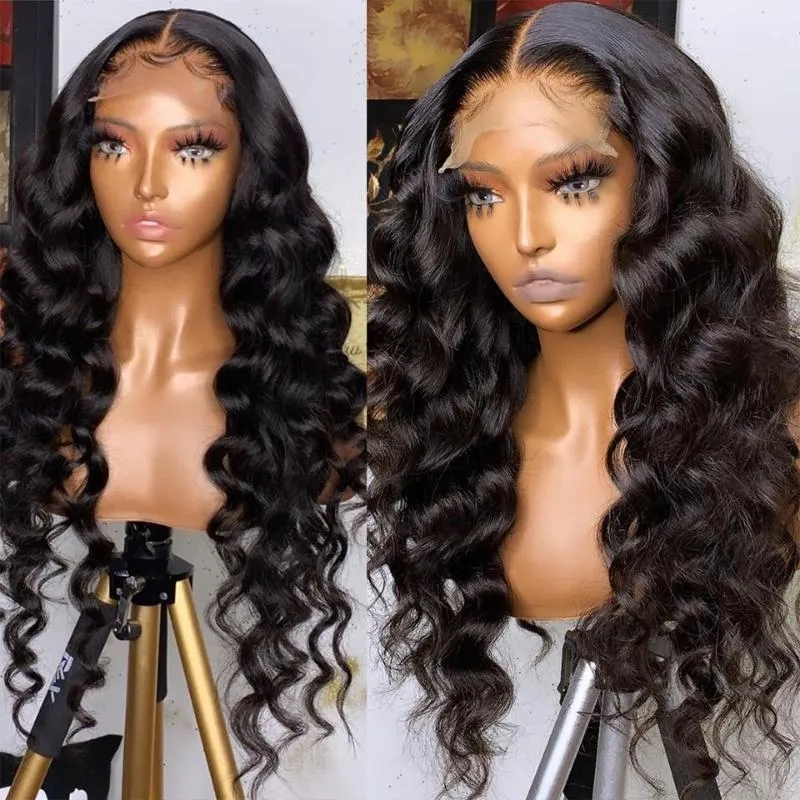 Lace Wigs 13x6 HD Frontal Wig Loose Deep Wave Front Human Hair Transparent Preplucked Hairline For Women