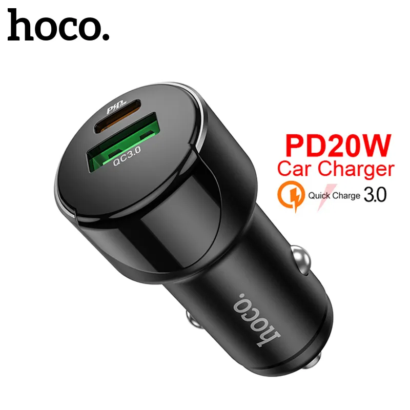 HOCO PD20W R Quick QC3.0 شحن سريع iPhone 12 المحمولة منفذ منفذ USB نوع C سيارة مقابل Xiaomi MI 11