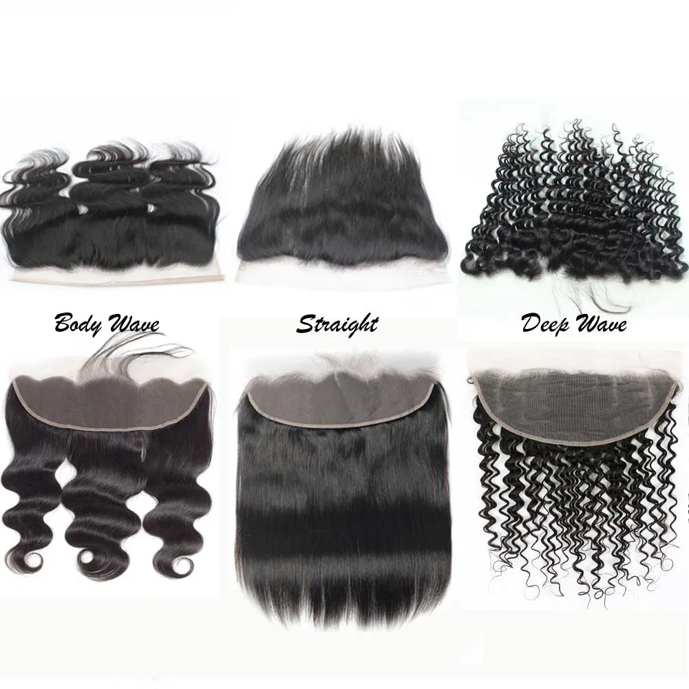 5pcs/lot Real HD Transparent 13X4 Laces Virgin Brazilian Human Hair Swiss Invisiable Lace Frontal 1B Nautral Black 150% Density Small Knots Wholesale