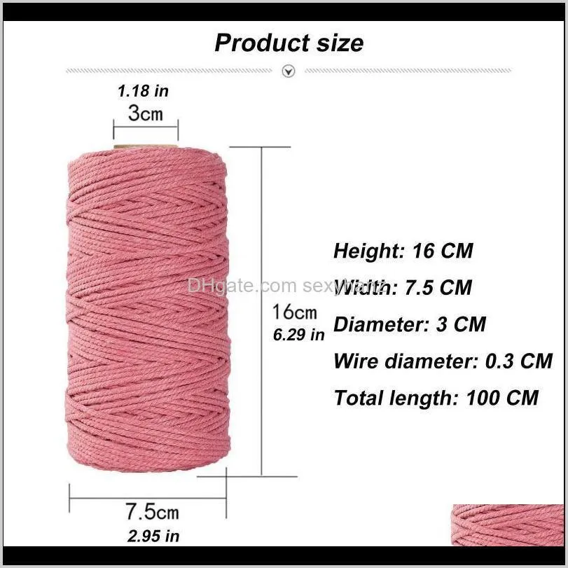 dyi macrame yarn 3 mm x 100 m decorative warp cotton for knitting crafts cords for jewelry making diy accessories