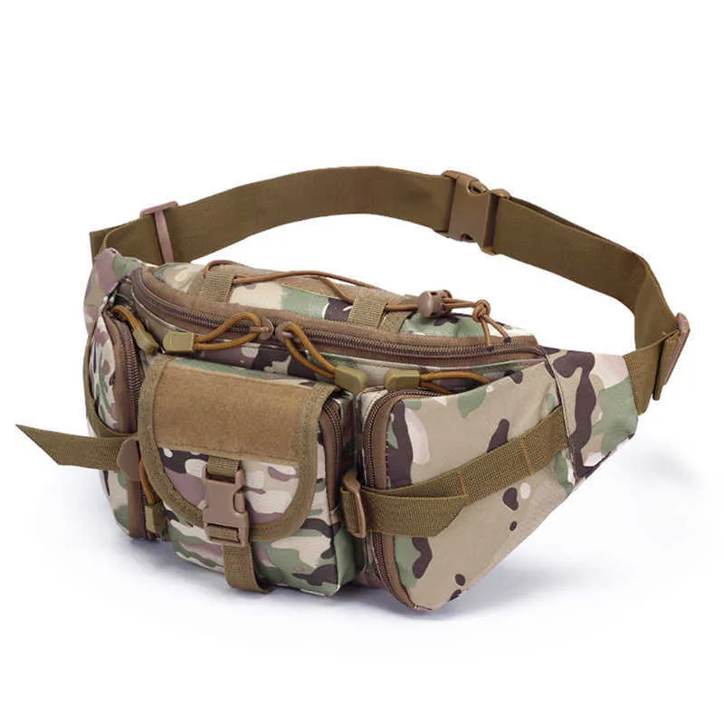 Utomhus taktiskt väska Utility Tactical Waist Pack Pouch Militär Camping Vandring Bag Belt Ryggsäck Y0721