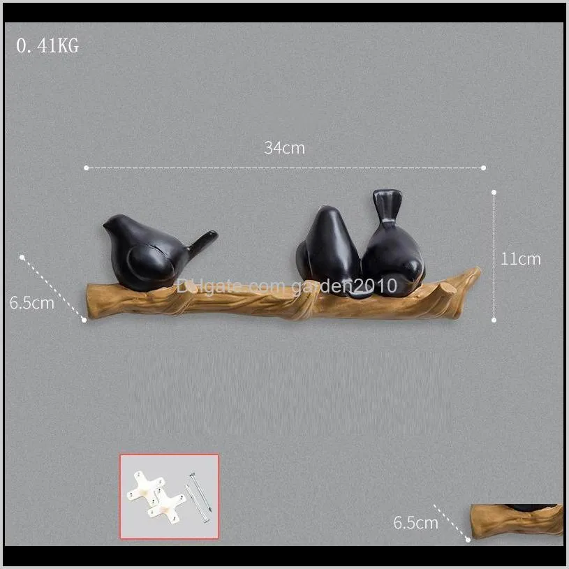 wall home decorations accessories living room hanger resin bird key kitchen coat clothes towel hooks hat handbag holder & rails