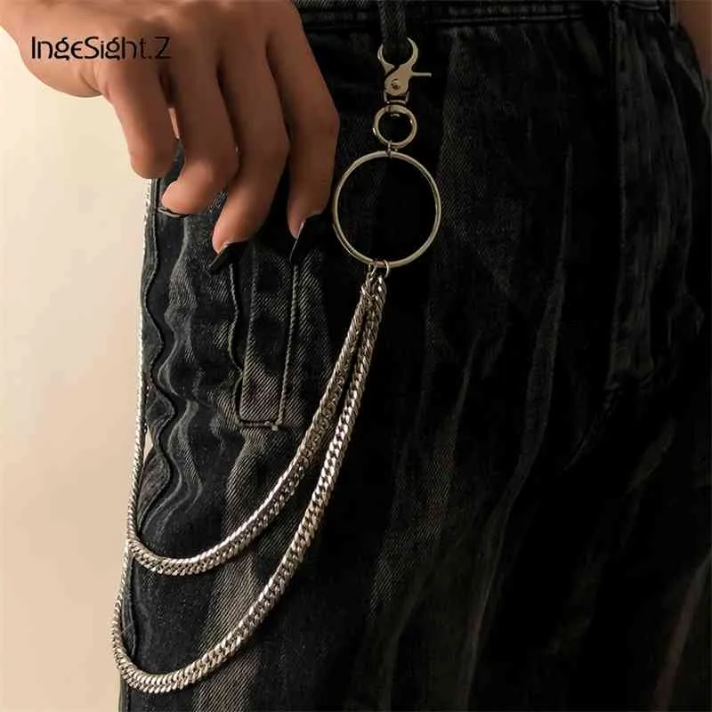 IngeSight.Z High Quality Double Layered Stainless Steel Harness Waist Belly Hip Hop Heavy Metal Body Chain Female Jewelry