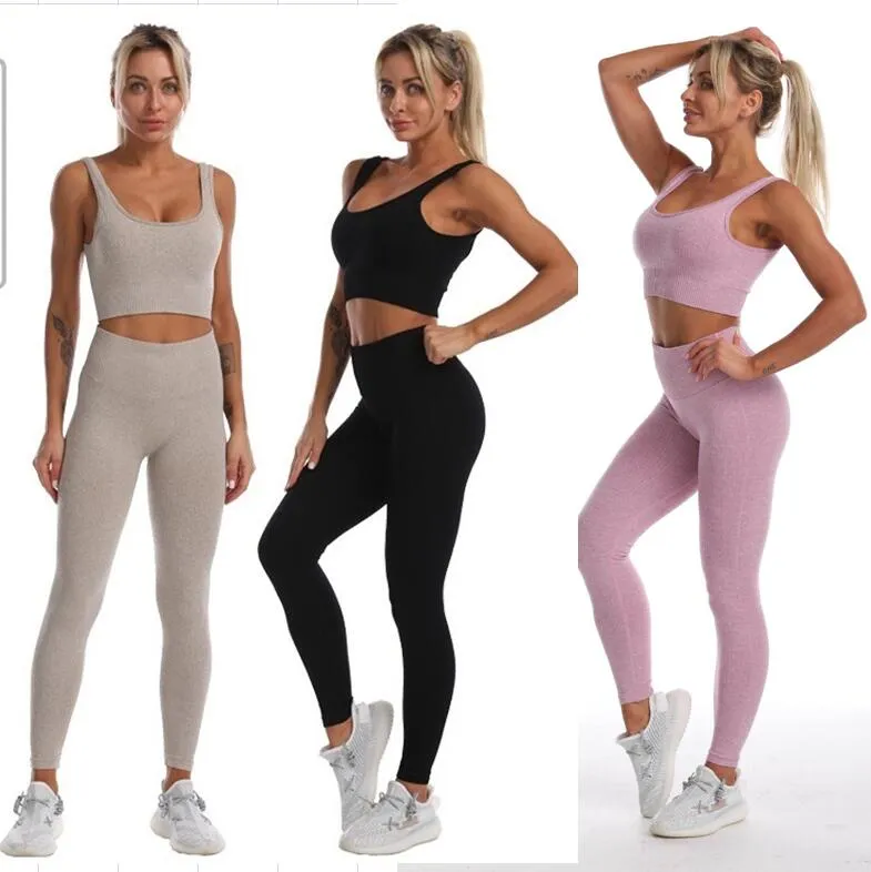 Women Yoga Suit Gym Sportwear Tracksuits Bra Leggings Fiess Pant Sports Two Piece Set Outfit Active Tech Fleece Workout Sets Yogaworld Fashion Designer Clothes