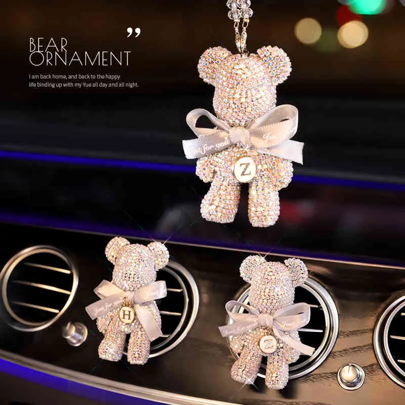 Interior Decoration Outlet Vent Air Freshener Fragance Bling Crystal Bear Perfume Smell in the Car Auto Accessories