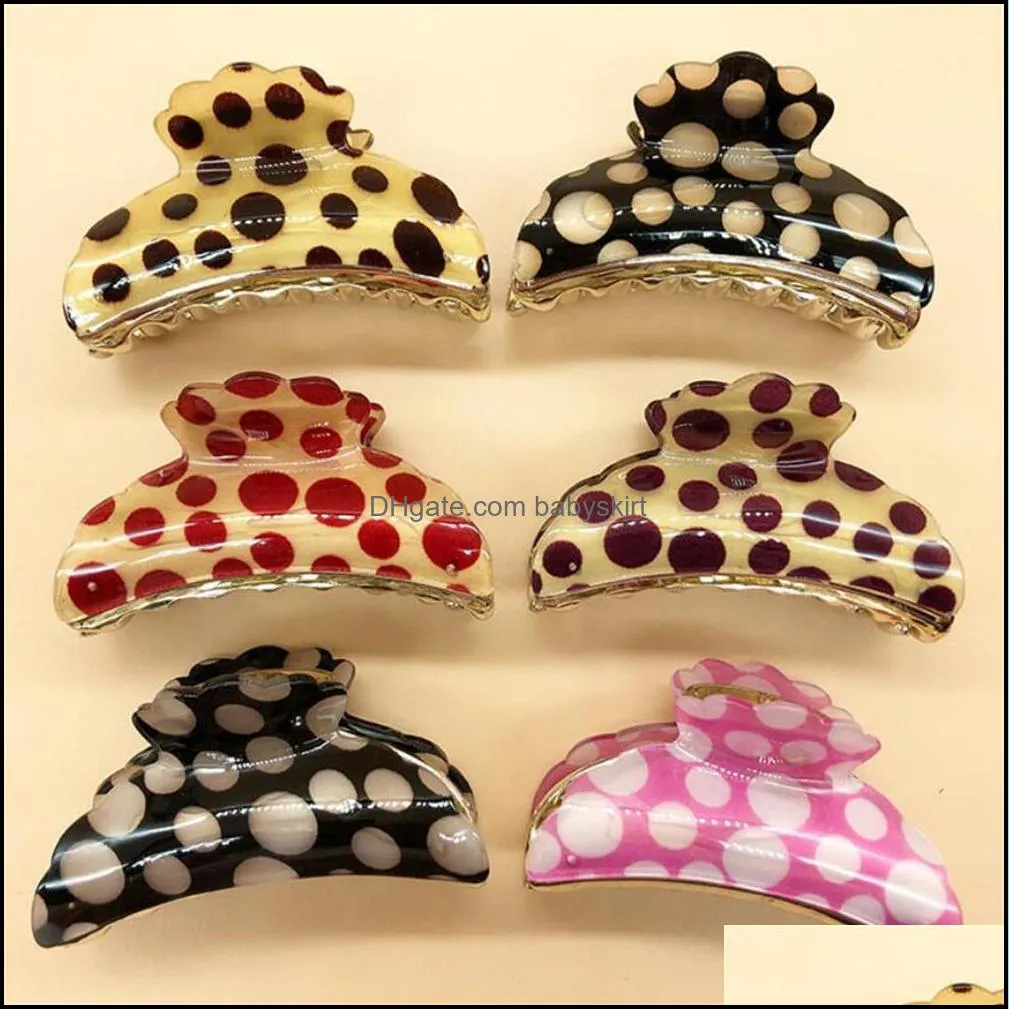 Vintage Flower pattern Hair Claw Clips for Thick - ABS Nonslip Jumbo Strong Jaw