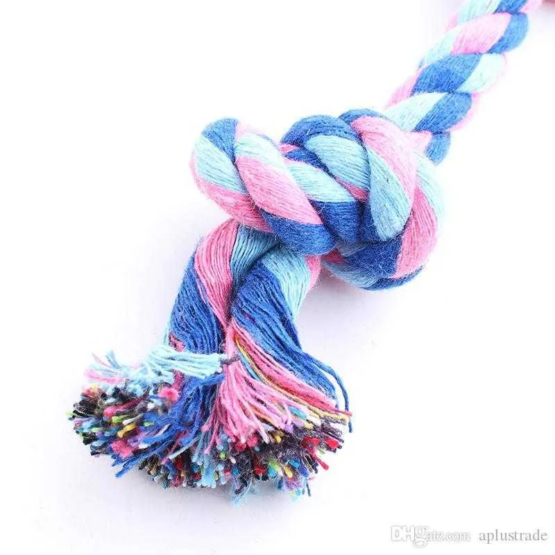 Pet Toy Cotton Braided Bone Rope Double knot cotton rope trumpet Chew Knot for Dog Puppy 