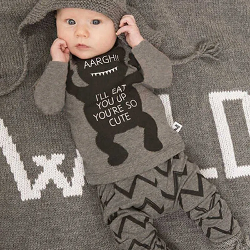 Bawełna Baby Boy Ubrania Wiosna Jesień Noworodka Ubrania Dziecko Moda Toddler Odzież Niemowląt Zestawy Baby Girl Outfit 3-24 miesięcy G1023