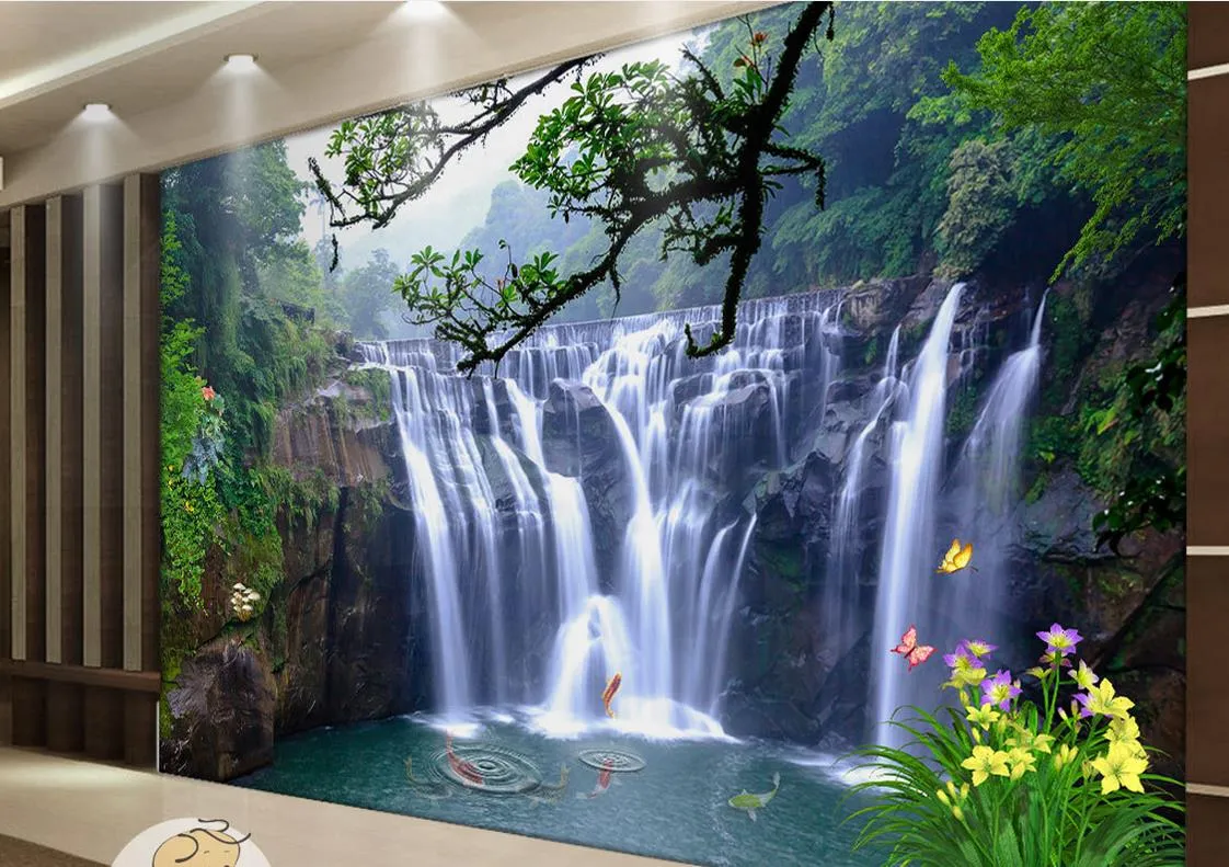 2021 Home Improvement Personaliseer behang voor muren 3 D Waterval Landschap Muurschilderij Decor