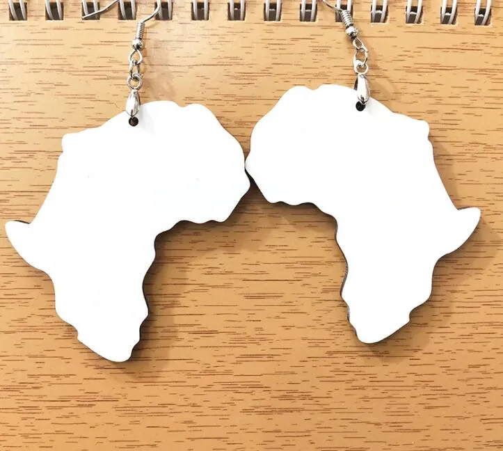 10Pairs Jewelry Sublimation DIY White Blank Wooden African Earrings