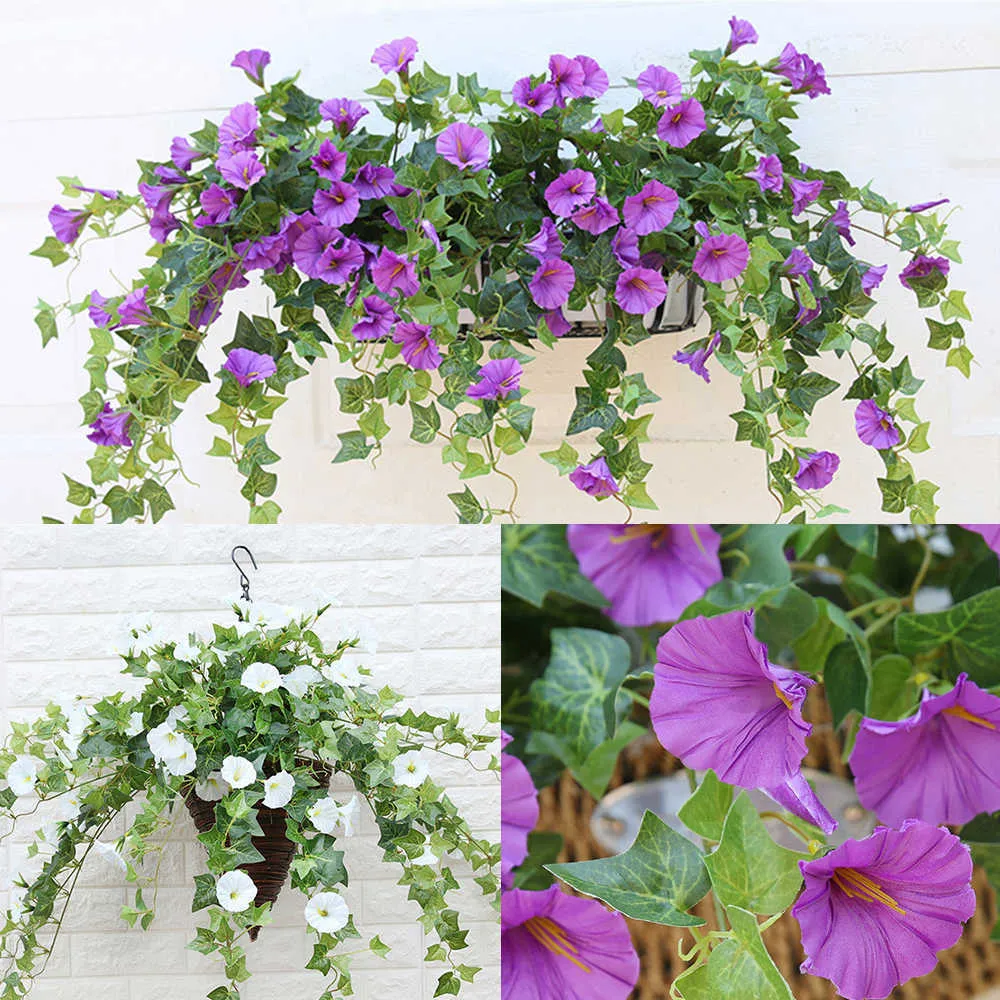 Artificial Bloom Simulation Morning Glory Flower Manma Petunia Artificial Orchid Vine Petuni Orchid Petunia Home Wedding Decor 210624