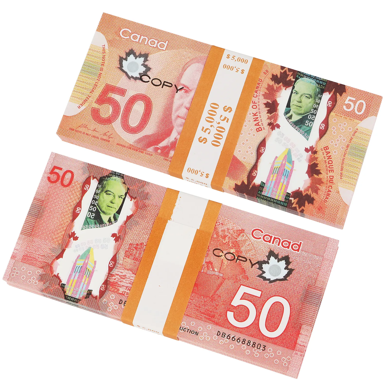 Prop Canadian Game Copy Money Dollar Dollar Cad Fbanknotes Treinamento de papel Fake Bills Filme Props268o