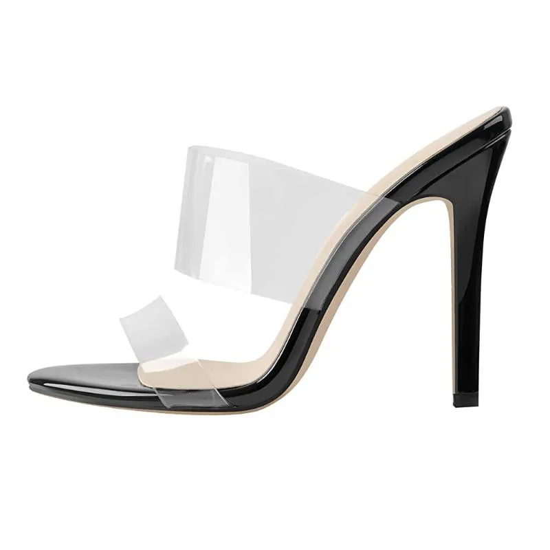 Sandalias Lovirs Mujer Tacón fino Punta abierta Básico Slingback PVC 10 cm Zapatos de tacón alto Vestido de novia Tallas grandes 5-15