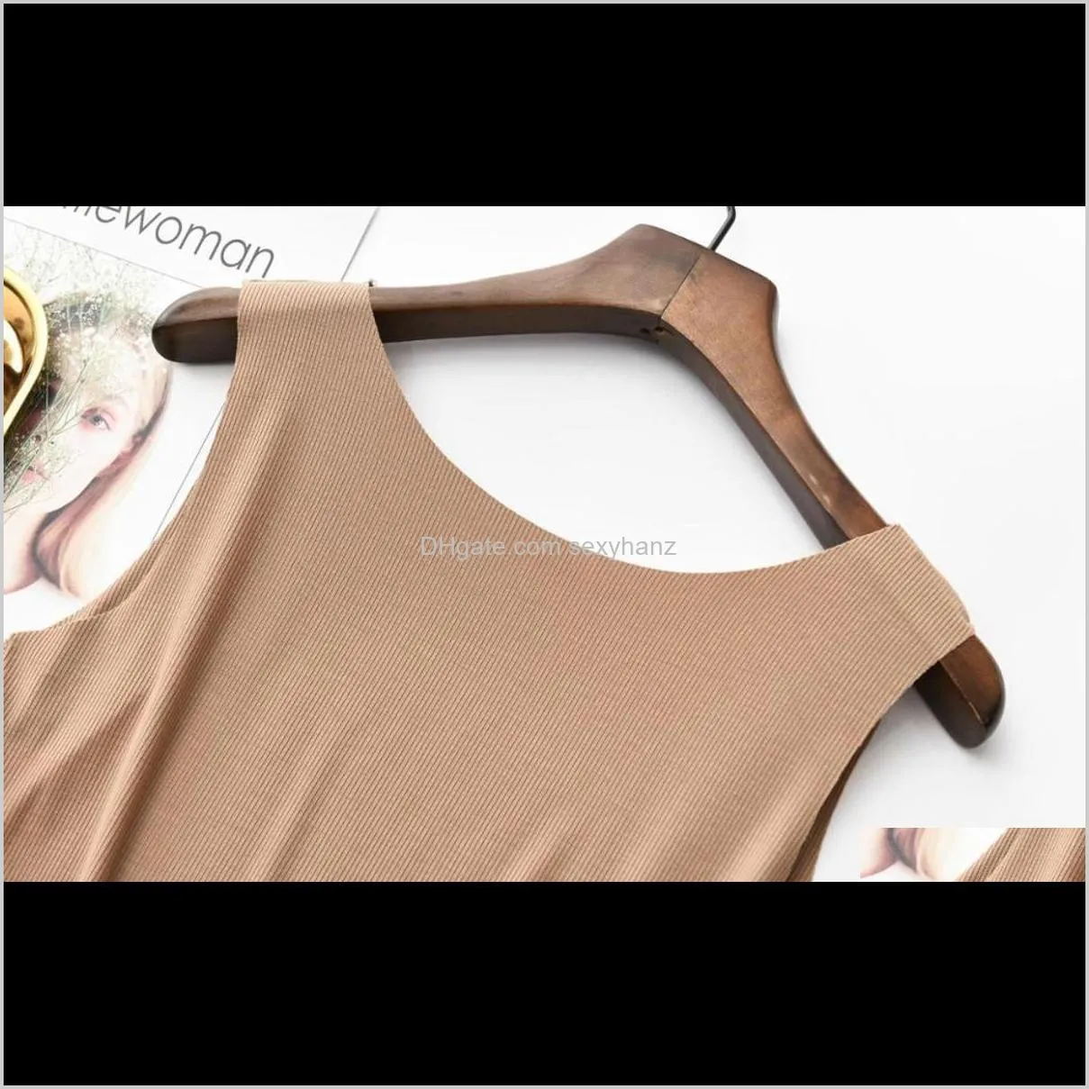 spring summer tank tops women sleeveless round neck loose t shirt ladies vest singlets camisole cotton slim ladies thin vest