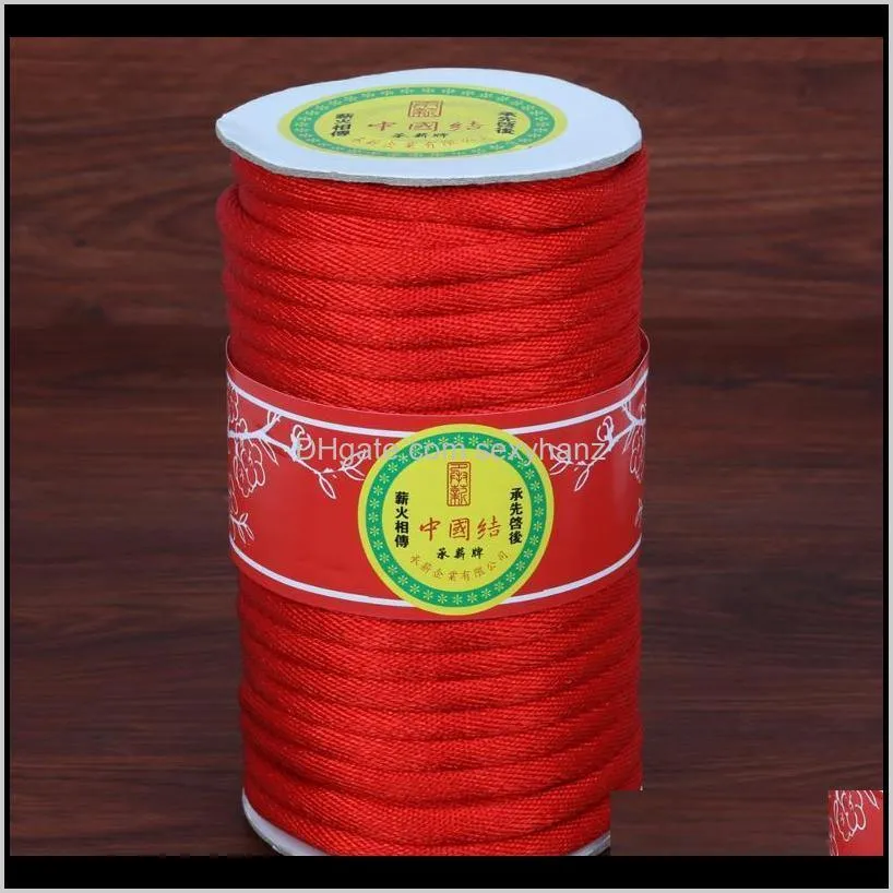 22-43 yards durable 5-7mm chinese knot cord red color nylon waxed thread cord for diy handicraft tool hand stitching thread