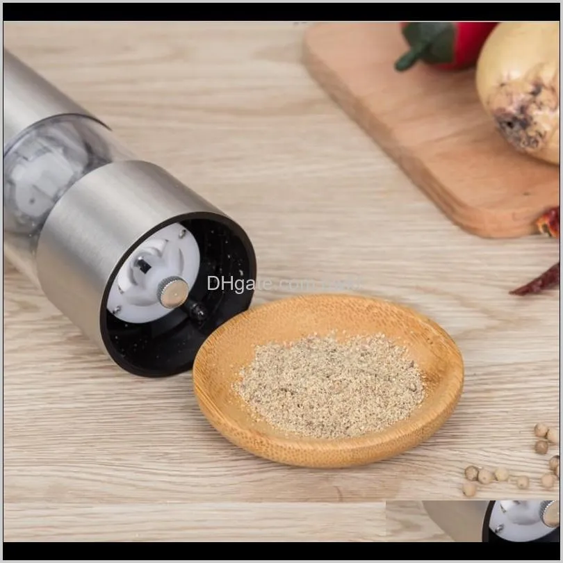 2 in 1 stainless steel electric pepper salt spice mill grinder seasoning kitchen tools grinding for cooking restaurants