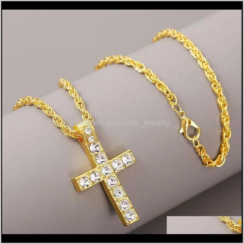 european and american hip hop long cross men`s necklace alloy hip-hop trend pendant jewelry necklaces