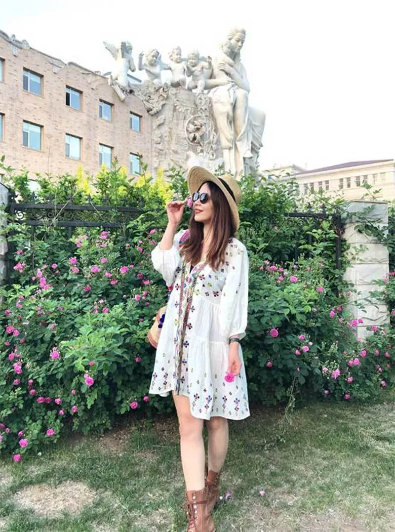 sachin and babi light blue dress Embroidered Tunic Dress main image 1