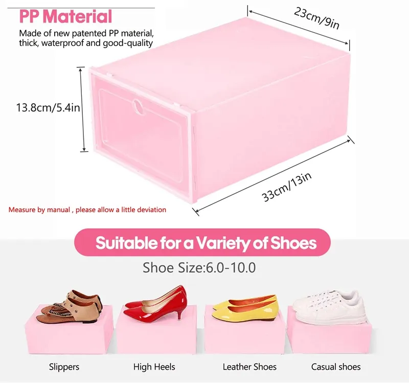 Caja De Zapatos De Plástico Transparente Organizador De Almacenamiento De  Zapatillas A Prueba De Polvo Cajas De Tacones Altos Transparentes Caja De  Contenedores De Zapatos Apilables De Color Caramelo De 3,49 €