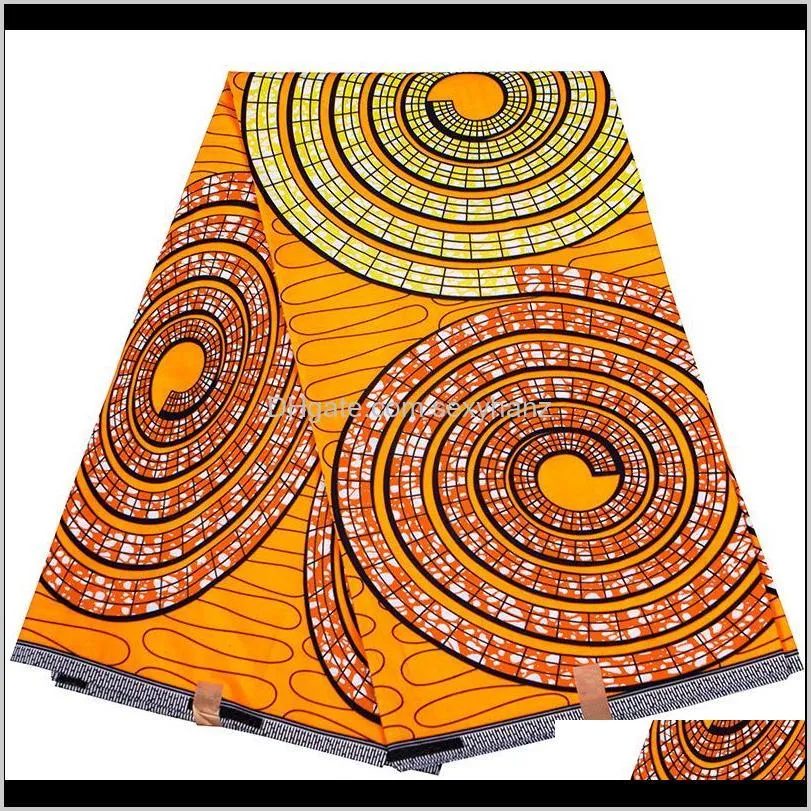 Clothing Apparel Drop Delivery 2021 National Style Polyester Prints Ankara Binta Real Wax High Quali Ty 6 Yards African Fabric For Party Xbvn