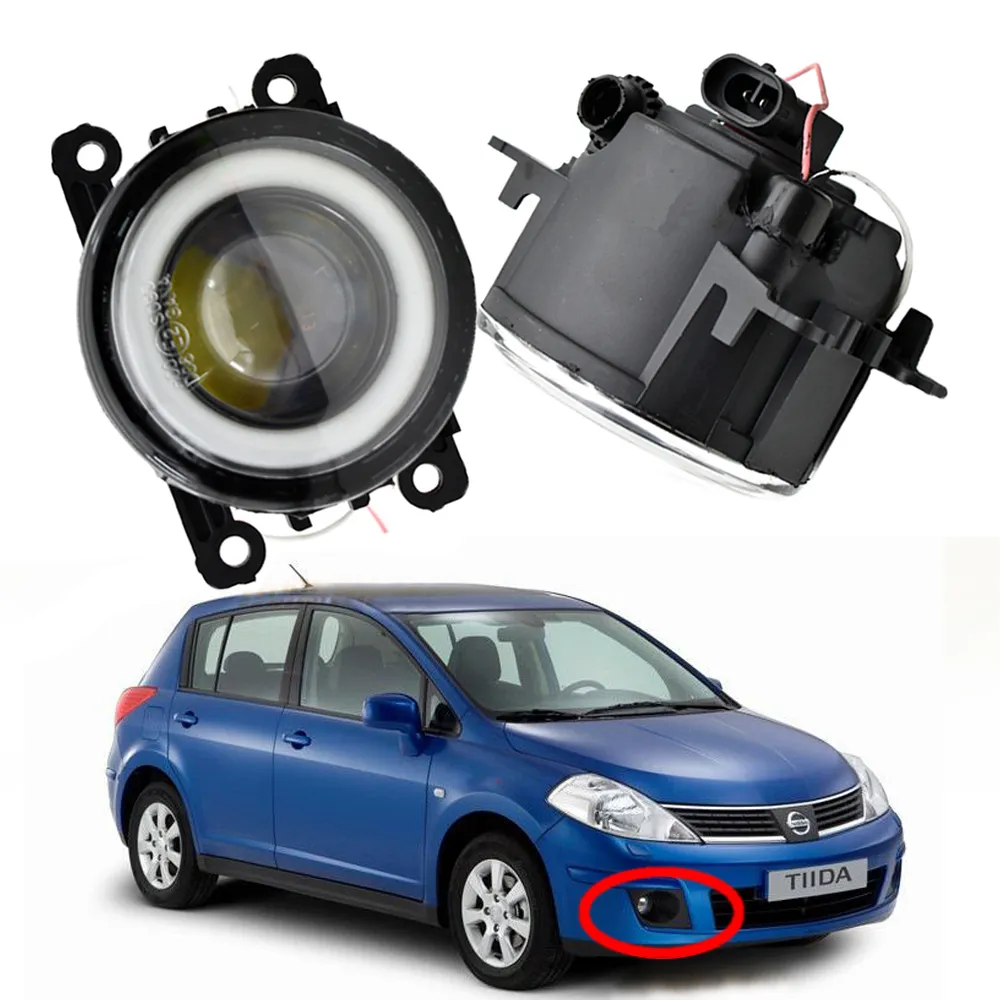 Pour Nissan Tiida Latio Style 2007- 2011 antibrouillard haute qualité Feux de jour LED Angel Eye Styling paire