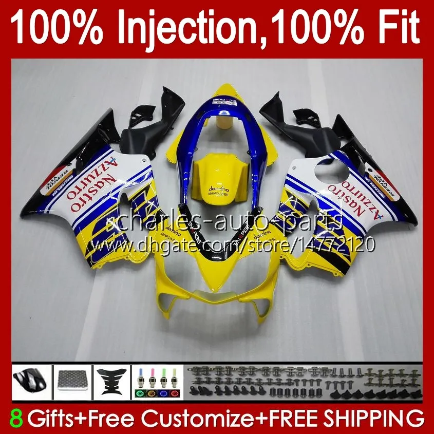 Mold wtrysku ciała dla Honda CBR 600F4 600CC 600 F4 FS CC 1999-2000 CBR600FS CBR600F4 1999 2000 CBR600FS CBR600F4 1999 2000 CBR600 F4 99 00 OEM Wróżki Kit żółty błyszczący blk