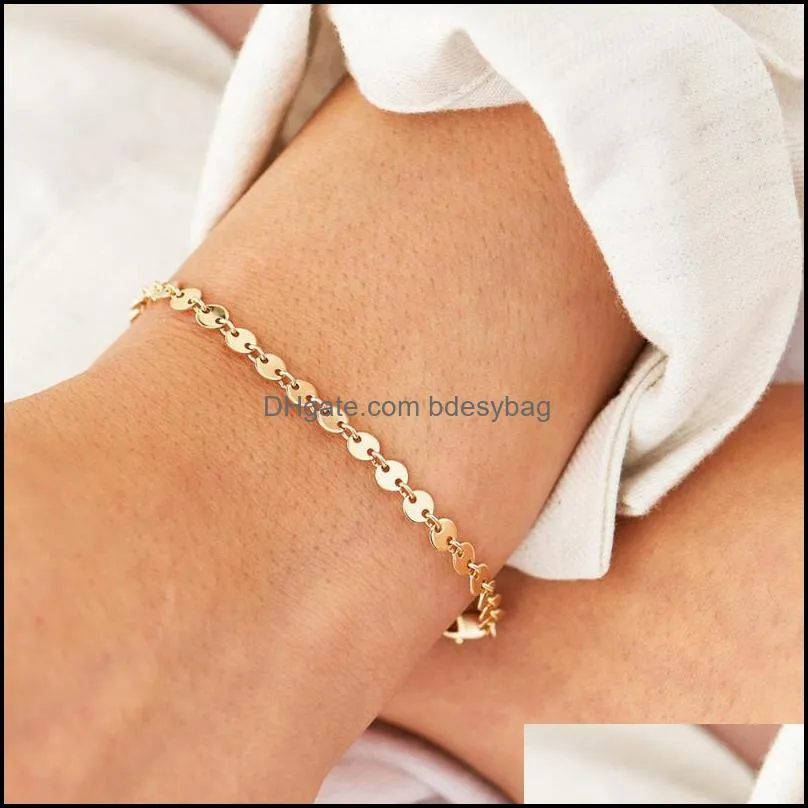 Charm Bracelets EManco Not Darken Real 316L Stainless Steel Bracelet For Women Minimalist Adjustable Chain Round Jewelry