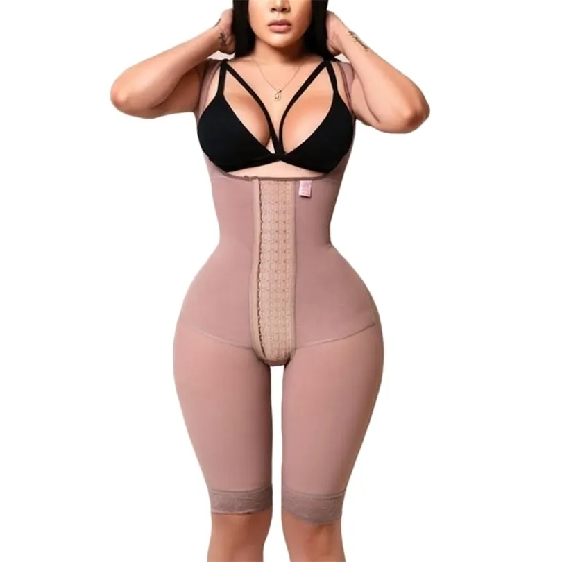 Open Bust Skims Tummy Control Fajas Colombianas Y Modeladoras BBL Post Op Surgery Supplie Full Body Shapewear 211218