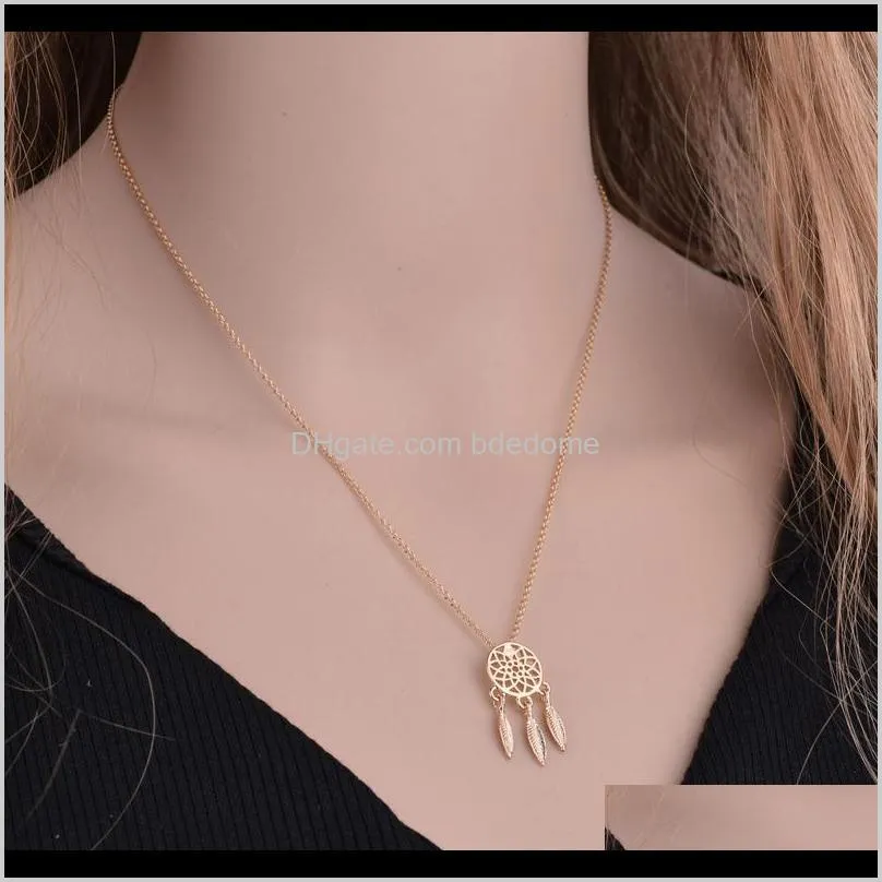 dream catcher series jewelry necklace exquisite alloy hollow pendant necklace popular chain collares gifts women