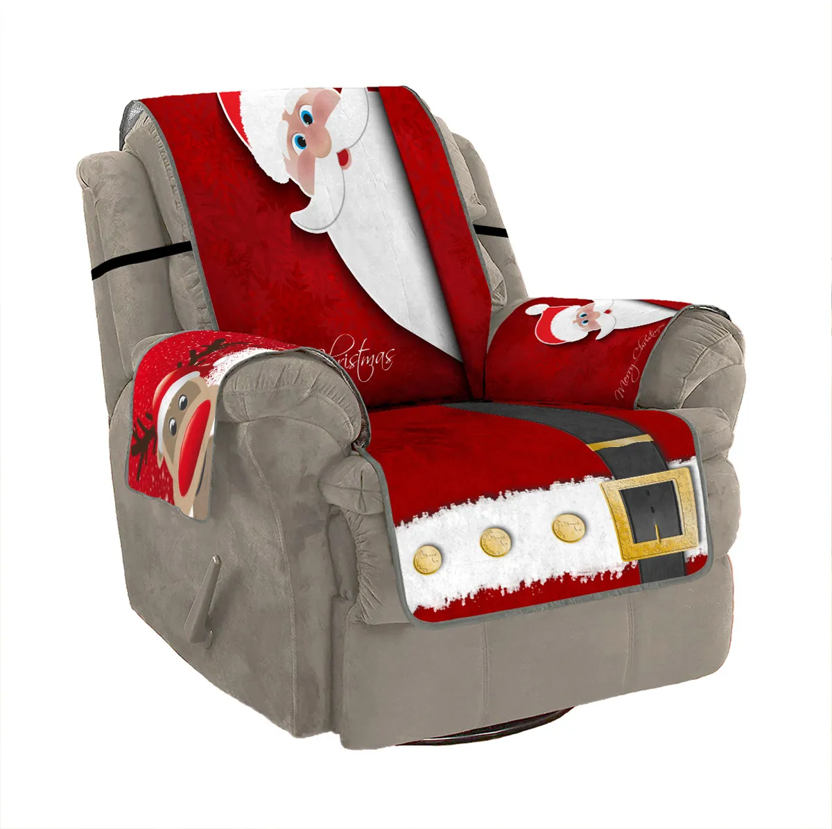 Christmas Sofa Covers Decor Festive Living Room 1/2/3/ Seater Sofa Slipcover 3D Digital Pattern Couch Mat
