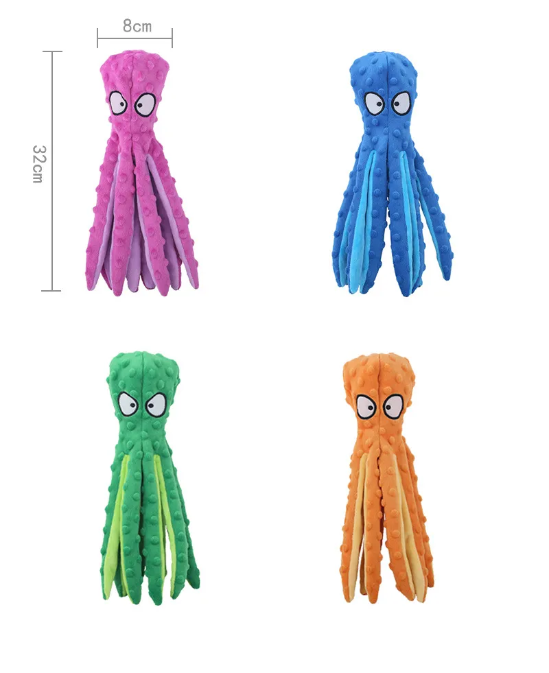 Pet Knuffels Octopus Skin Shell Dog Puzzle Bijtvaste Vocal Toy Leverties voor katten en honden